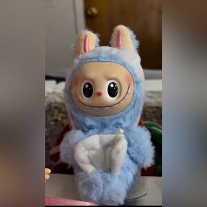 Hide and seek baby blue mermaid with pearl custom Vinyl Face Plsh Doll key chain